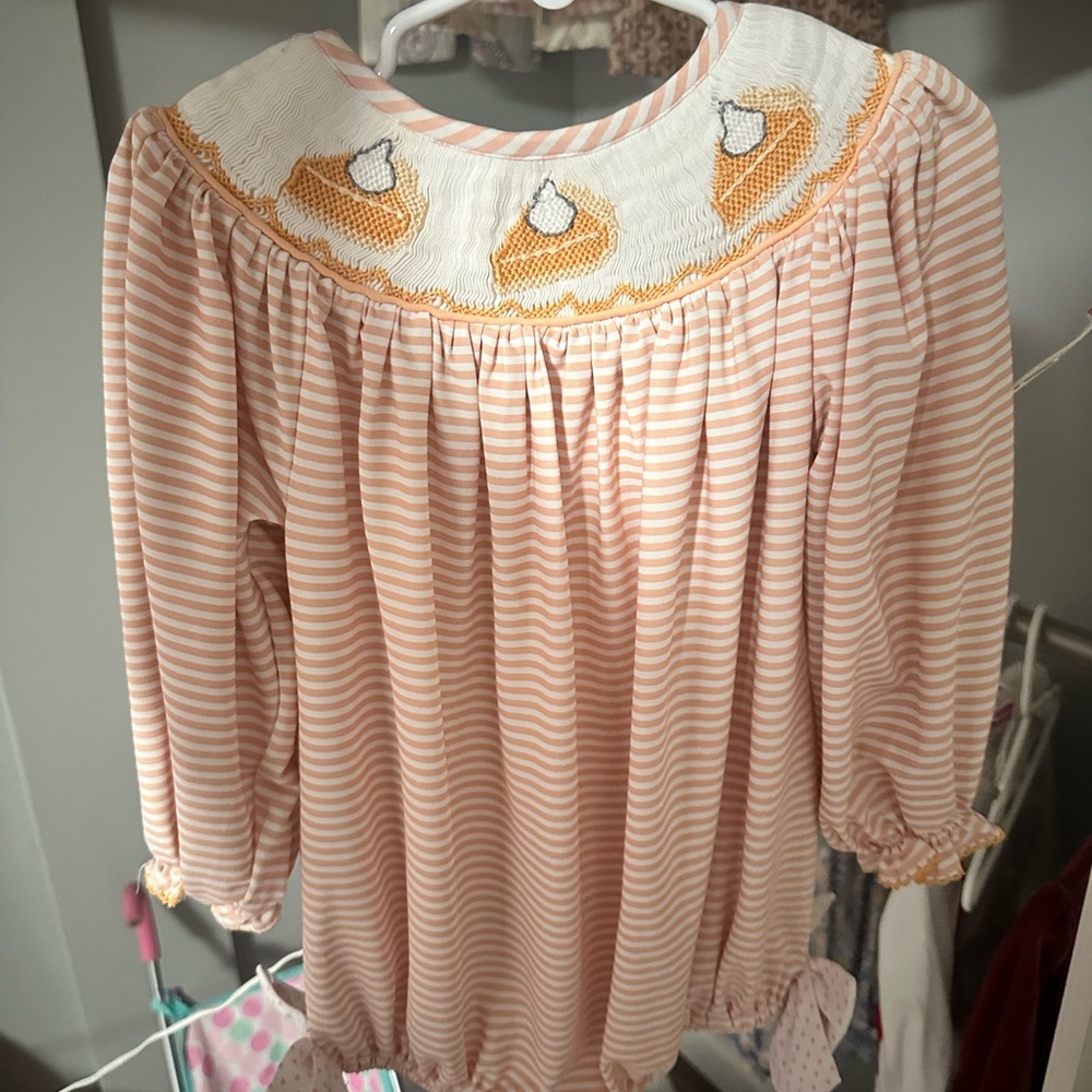 Striped Pink and White Smocked Dress